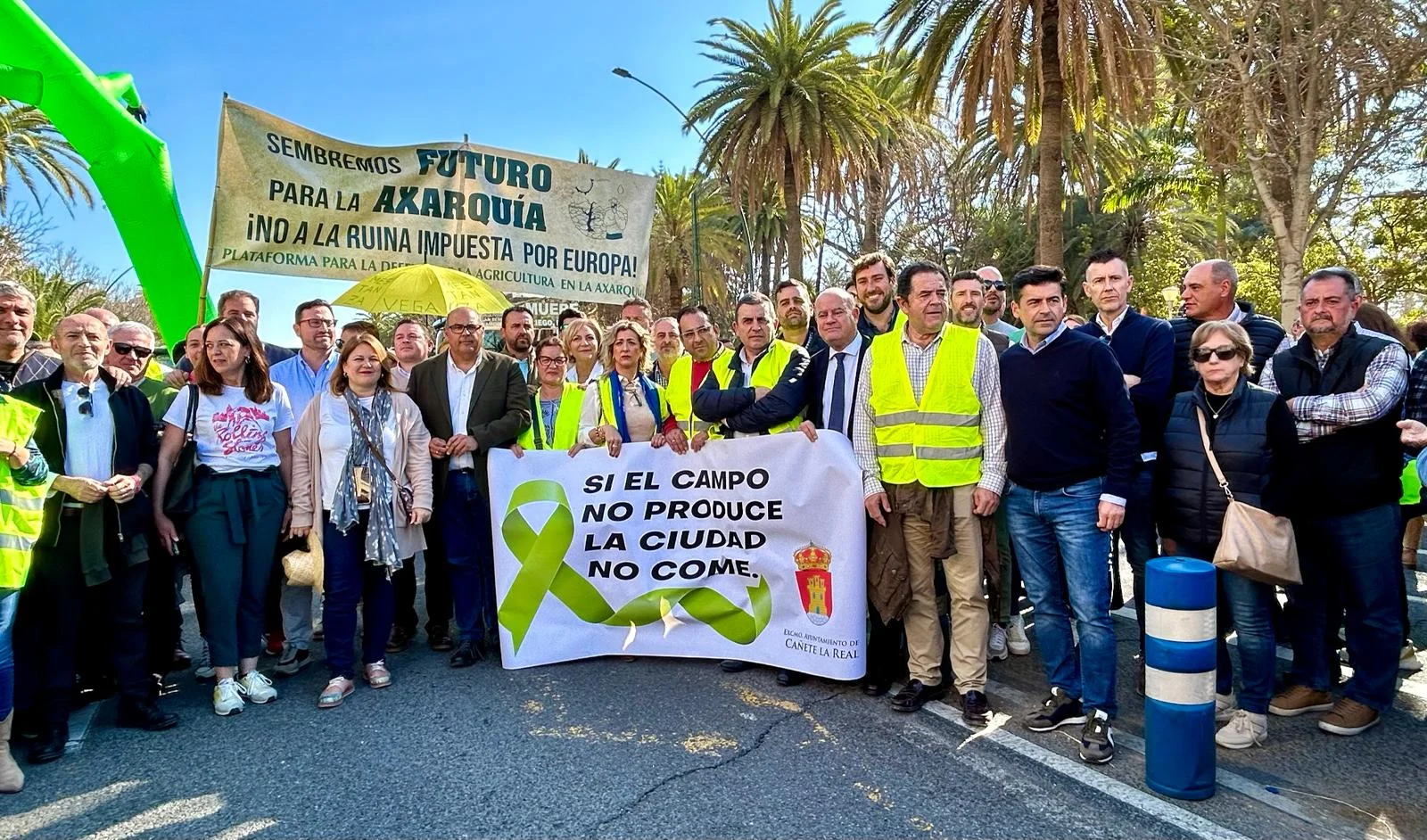 Imagen de las protestas de agricultores en malaga el 21 de febrero de 2024