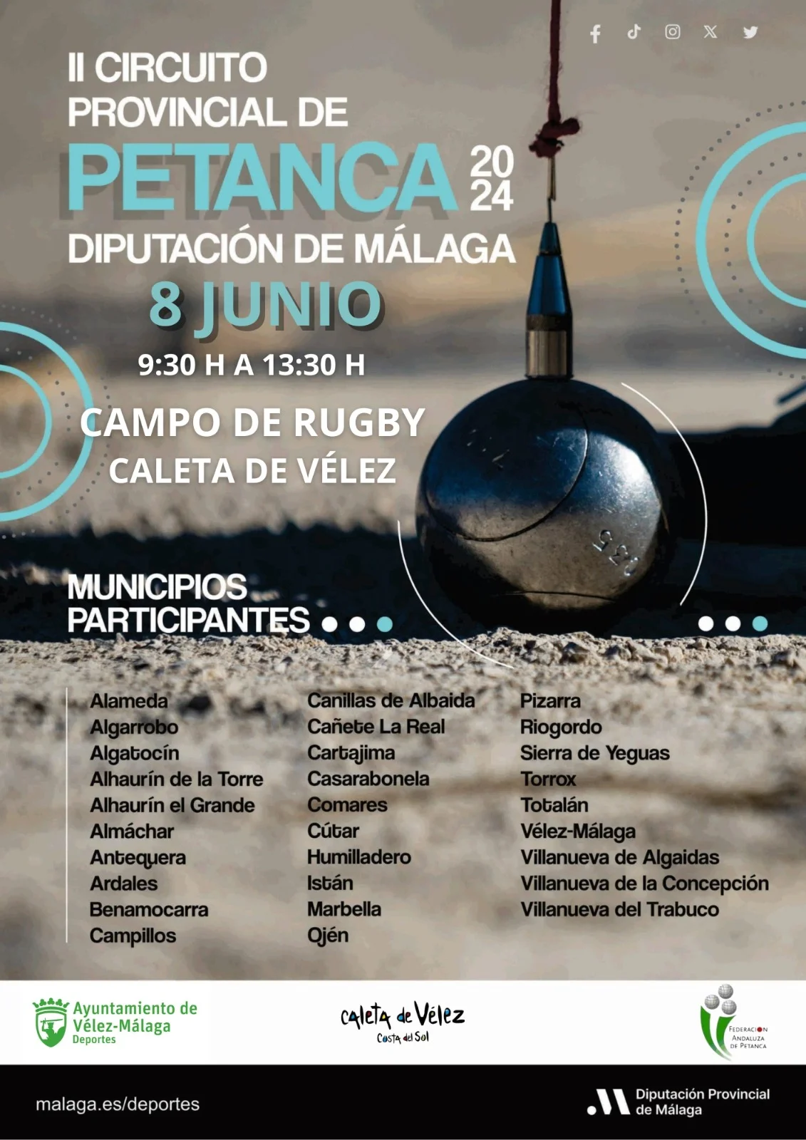 Caleta de Vélez acoge la final del II Circuito Provincial de Petanca Diputación de Málaga 2024