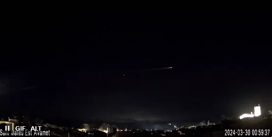 Graban un Bólido Artificial sobre el Mediterráneo la pasada noche de viernes Santo