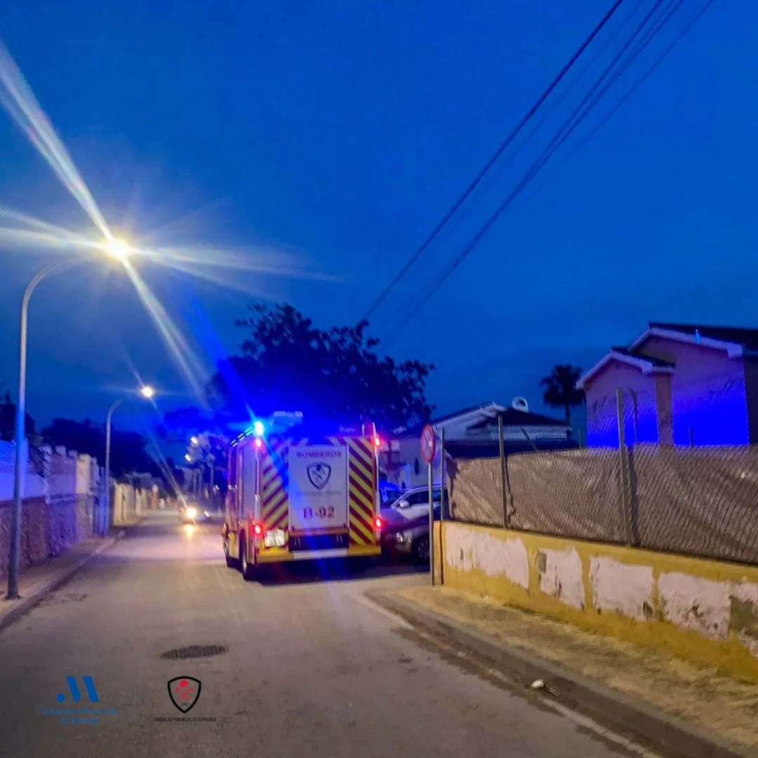Los bomberos rescatan una cría de gato en la calle Asturias en Rincón de la Victoria y un vecino se ofrece para acoger al pequeño felino
