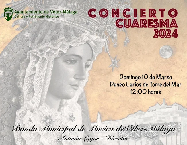 El Paseo Larios de Torre del Mar acogerá el concierto de cuaresma de Semana Santa 2024 el próximo domingo 10 de marzo
