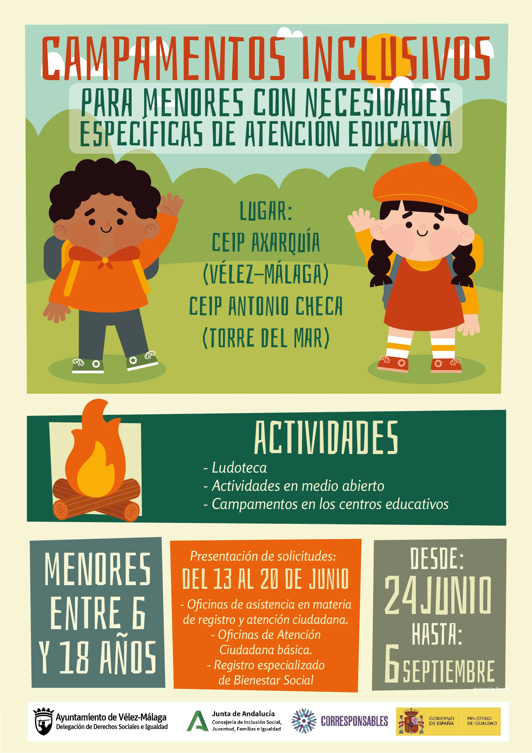 Asuntos Sociales pone en marcha en Vélez-Málaga campamentos inclusivos para menores con necesidades especiales