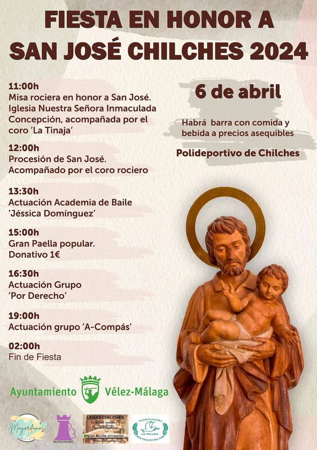 Chilches celebra su tradicional Fiesta en Honor a San Jose el próximo sábado 6 de abril