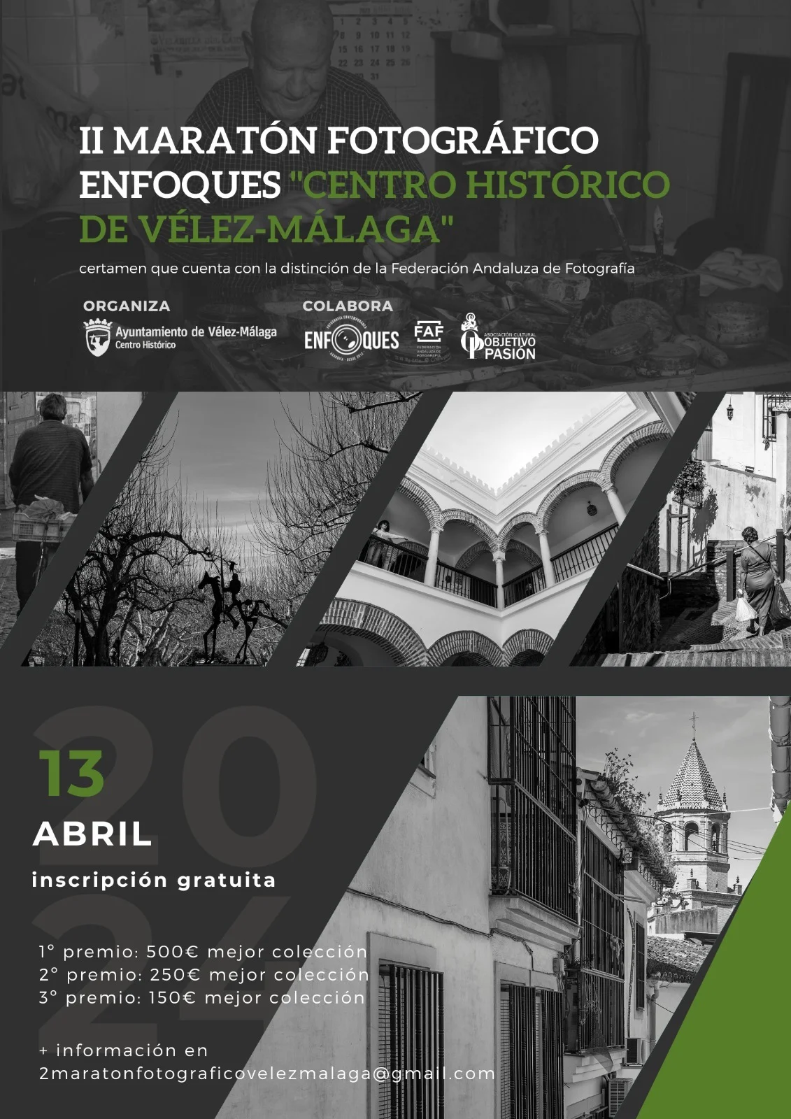 Cartel oficial del II Maratón Fotográfico Enfoques ‘Centro Histórico de Vélez-Málaga’