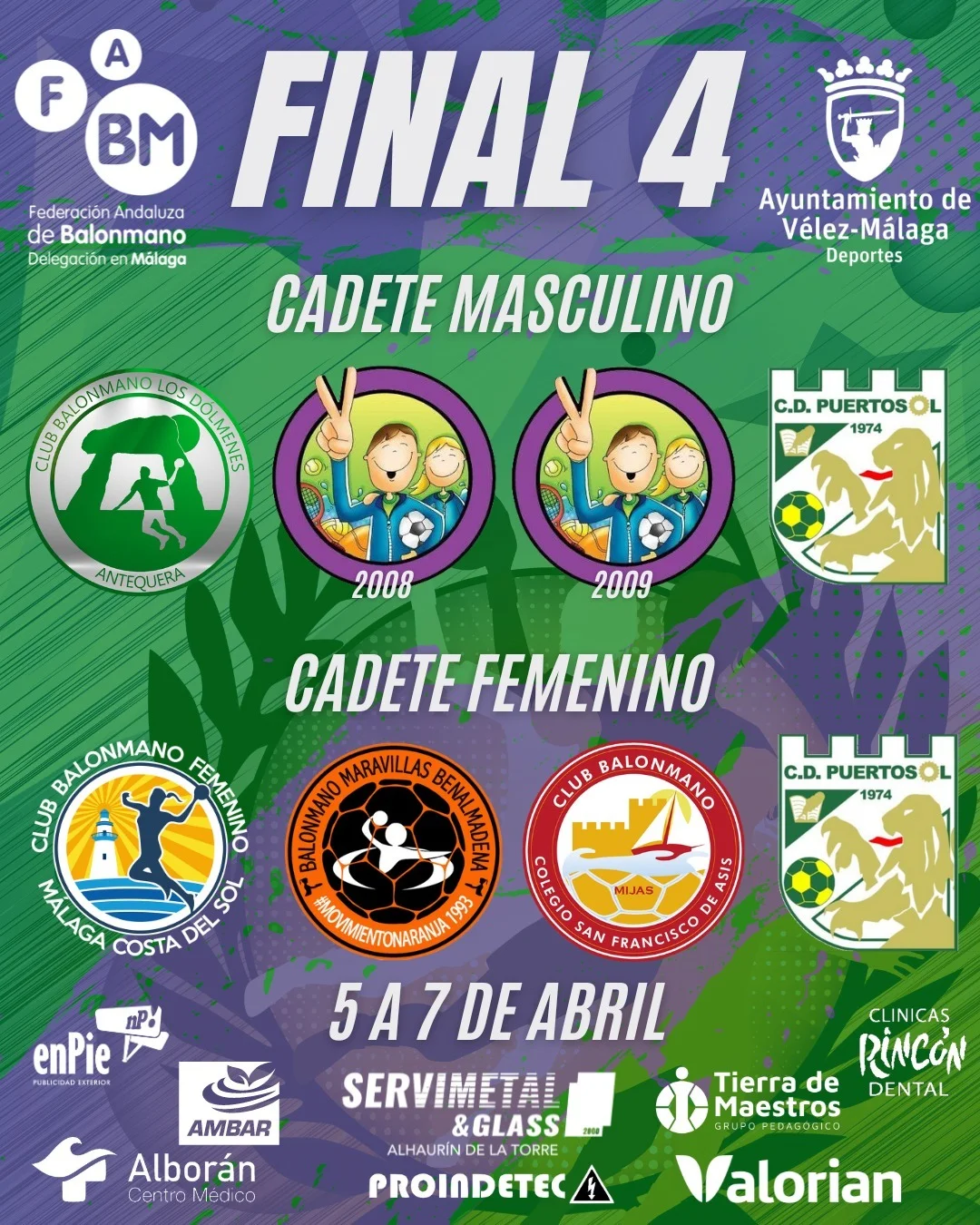 El pabellón Francisco Aguilar de Vélez-Málaga decide este fin de semana a los campeones provinciales cadete de balonmano
