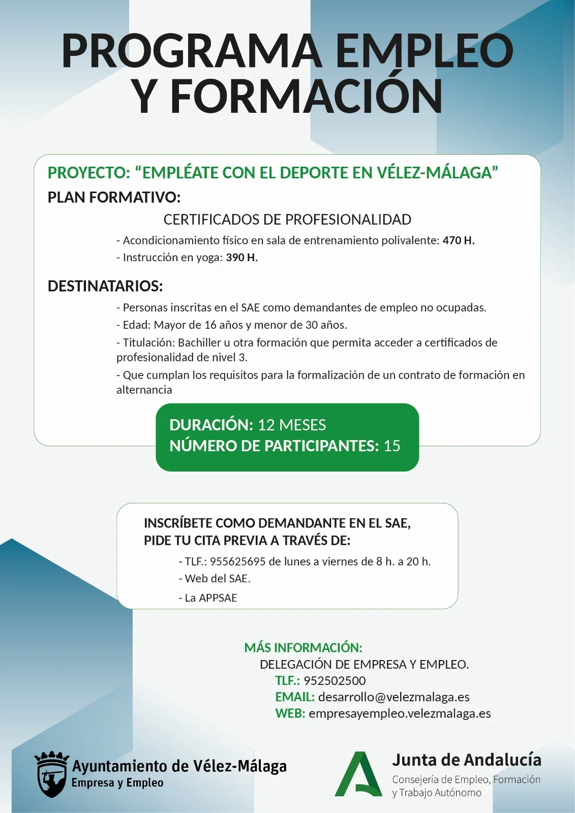 programa empleo y formacion de la junta de andalucia