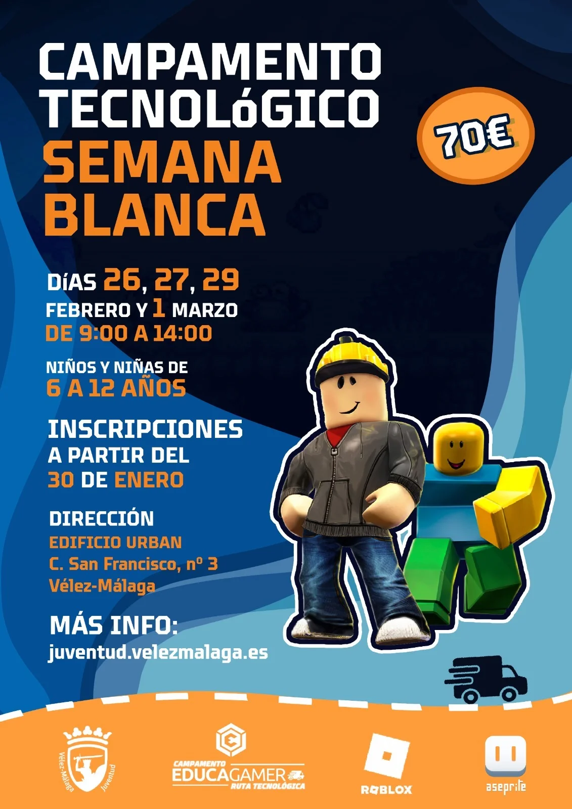 cartel campamento Tecnológico semana santa velez-malaga