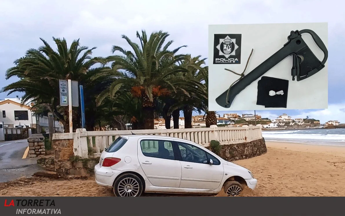 Encuentran un coche abandonado en una playa de Cantabria con polvo blanco y un hacha