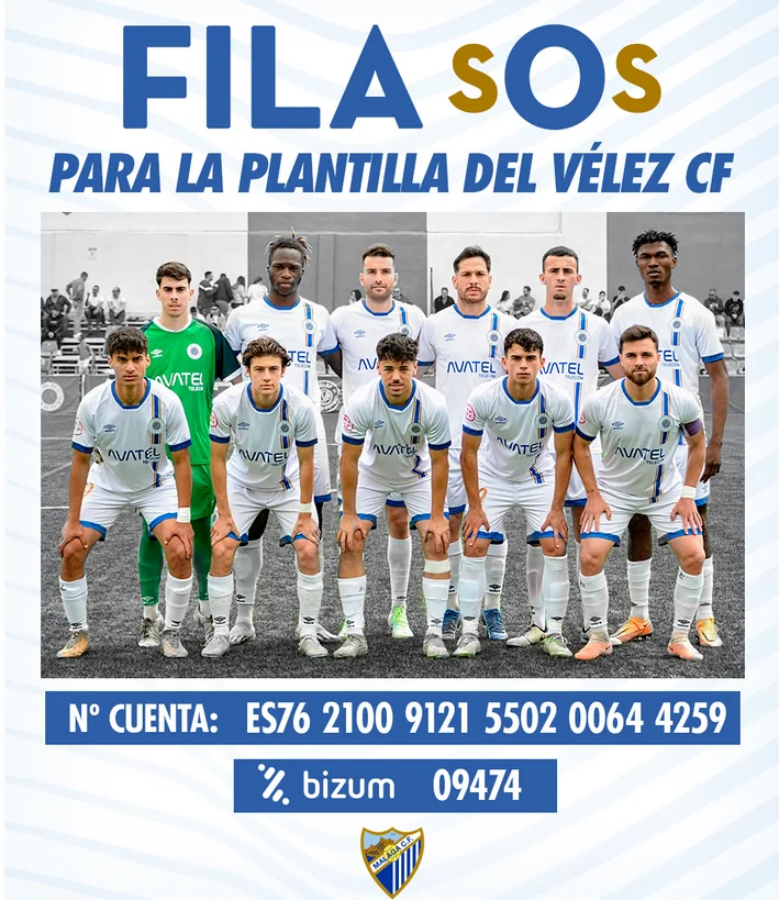 El Málaga crea la 'Fila SOS' para ayudar a la plantilla del Vélez CF