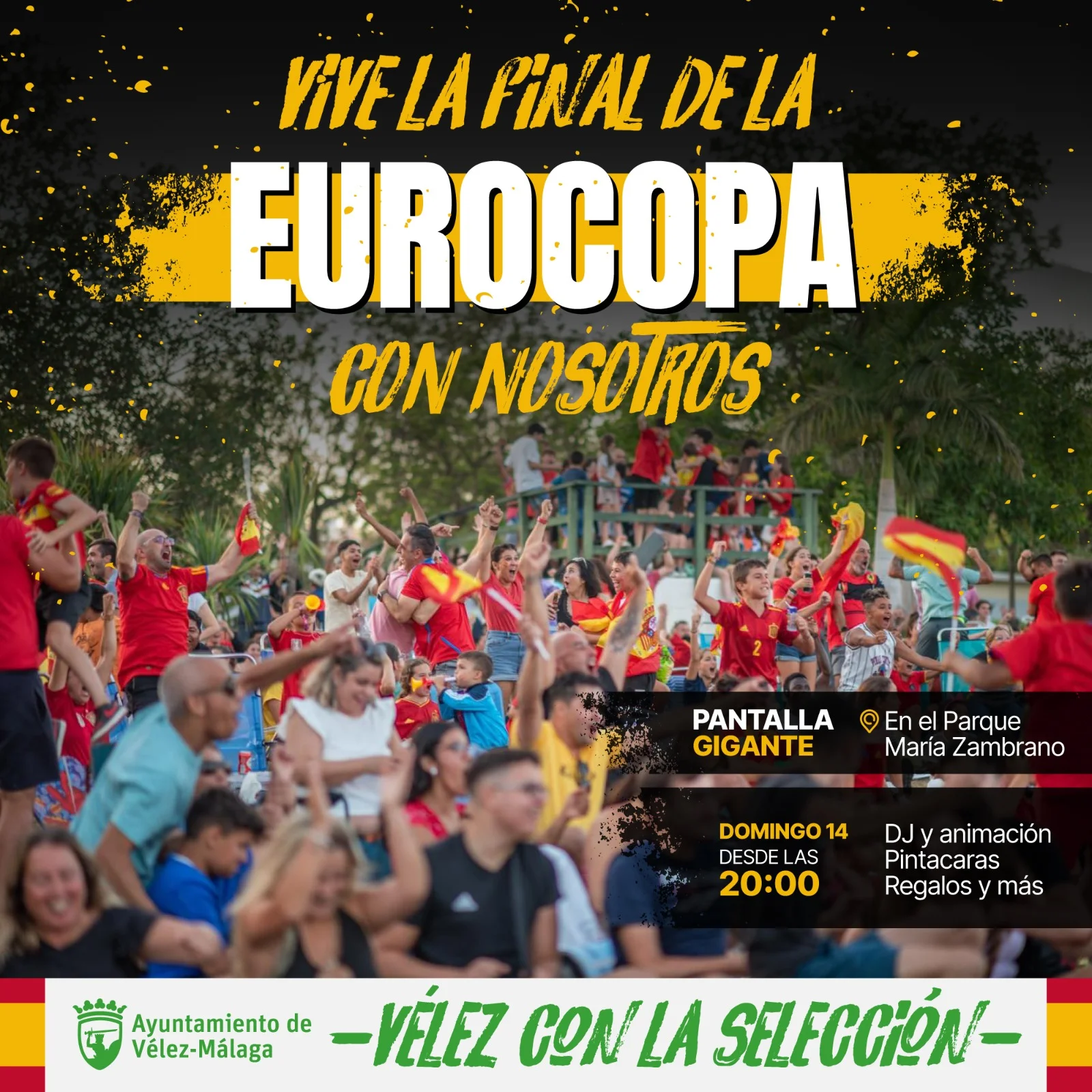 Vélez-Málaga y Benajarafe contaran con Pantallas Gigantes que emitiran la Final de la Eurocopa