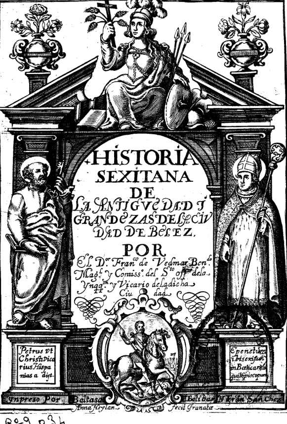 Portada del Libro Historia sextina de la antiguedad de velez