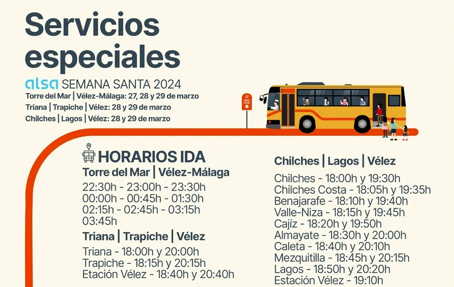 Vélez-Málaga pone a disposición de los vecinos un servicio de autobús gratuito que recorrerá desde Chilches hasta Triana