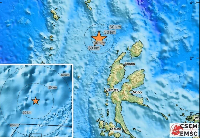 Un Sismo de magnitud 6,5 se registra frente a las costas de Indonesia   