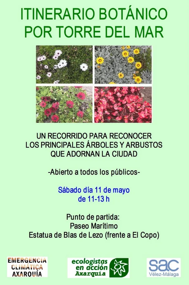 Torre del Mar acoge un Itierenario Botánico abierto para todos los públicos el proxímo sábado