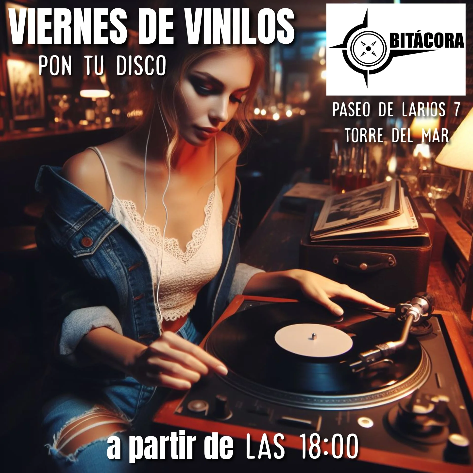 Viernes de vinilos en Bitácora en Torre del Mar