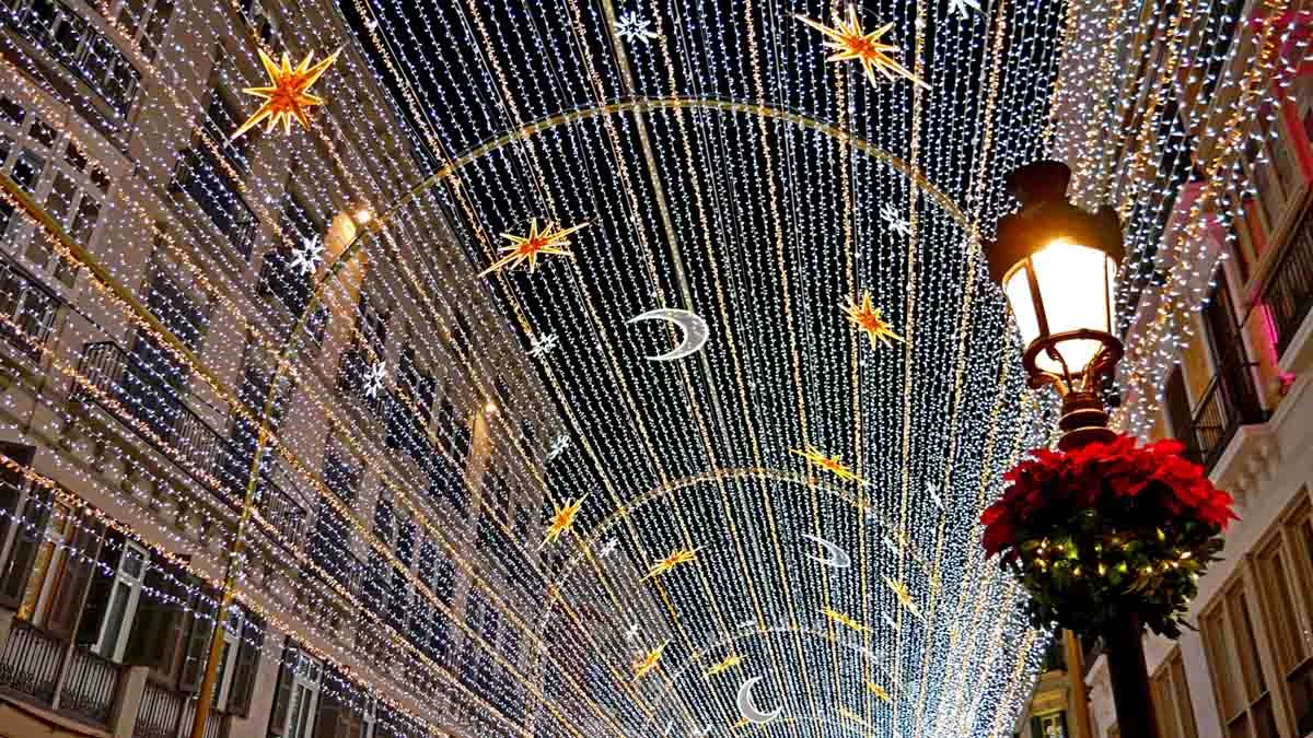 luces de navidad en calle larios el año 2021