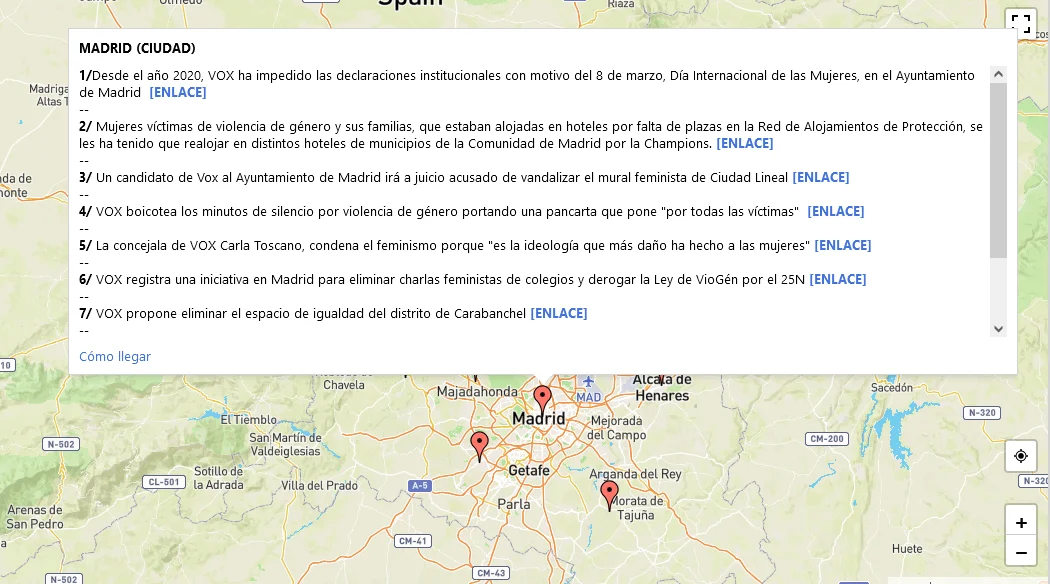 El Mapa de la Vergüenza Madrid