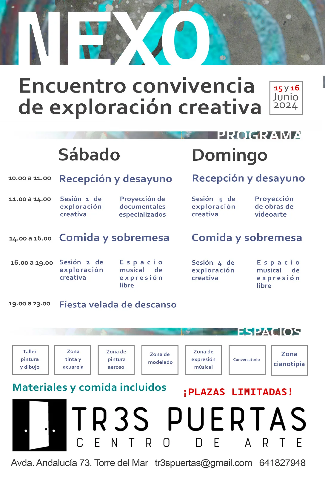 Tr3s Puertas acoge el Encuentro de Convivencia de Exploración Creativa NEXO los días 15 y 16 de junio