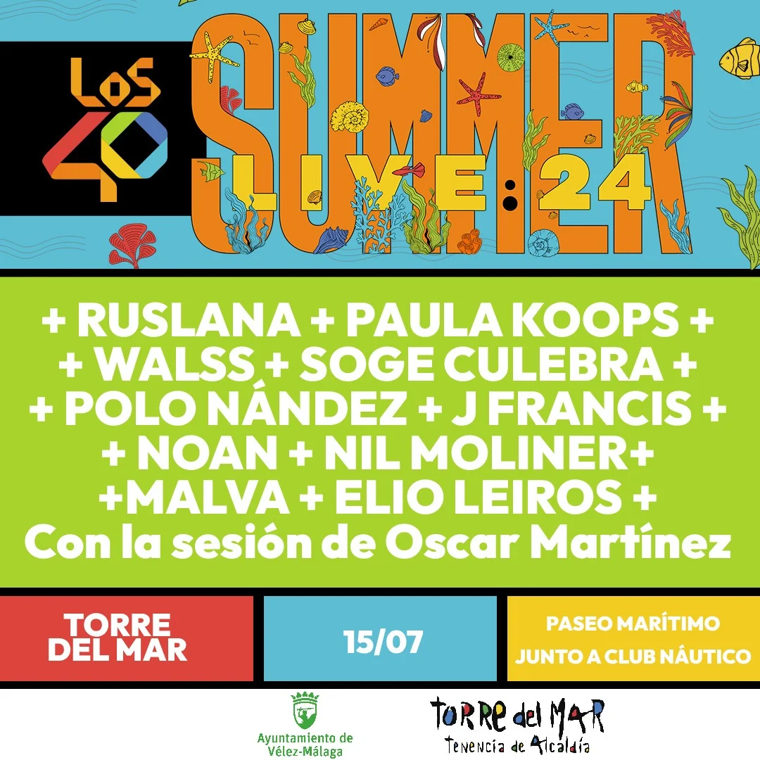 Atencia anuncia que la gira 'Summer Live 2024' de los 40 Principales tendrá parada en Torre del Mar