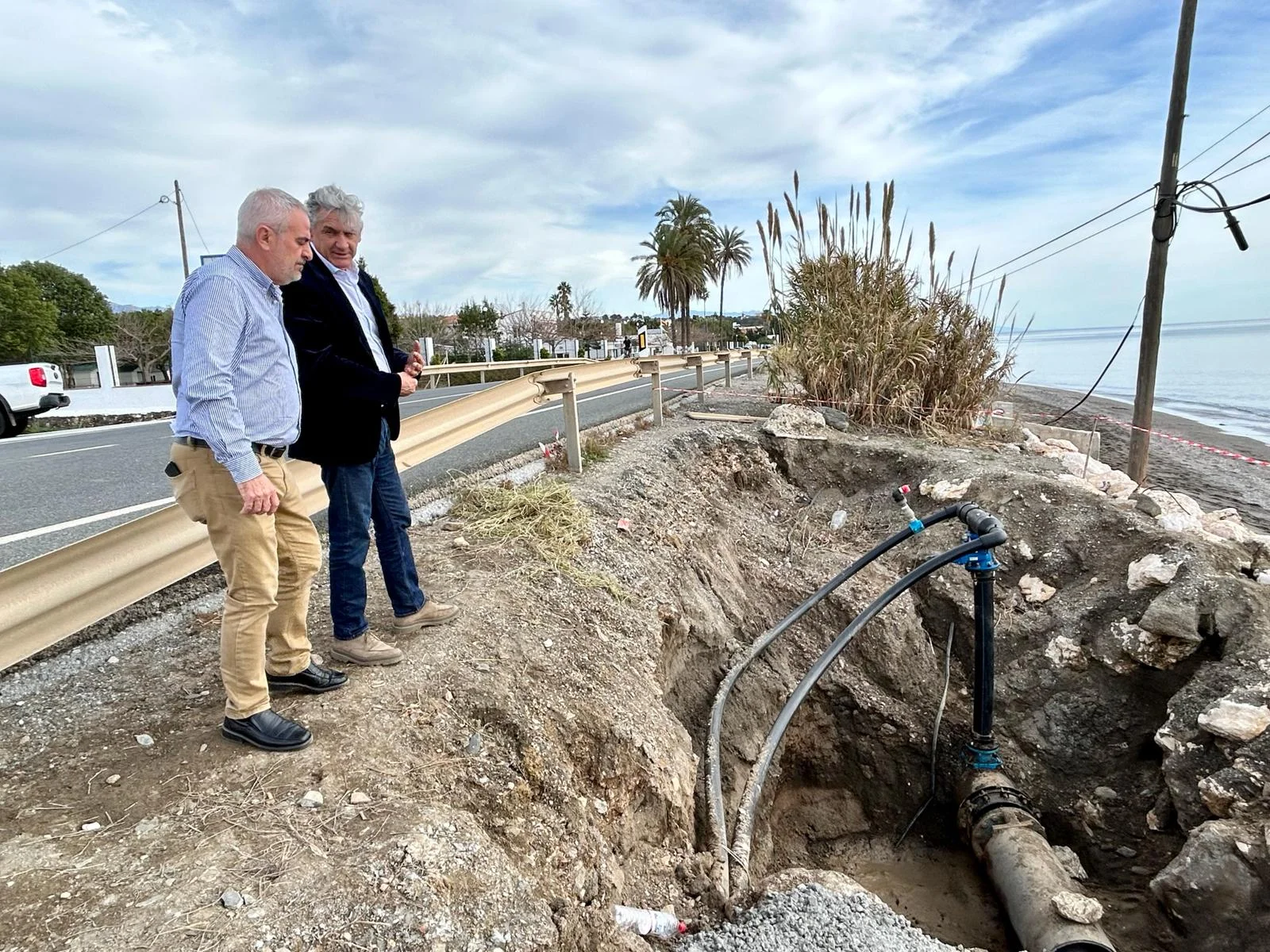 Finalizan las obras de reparación de la tubería principal de abastecimiento de agua de Torre del Mar
