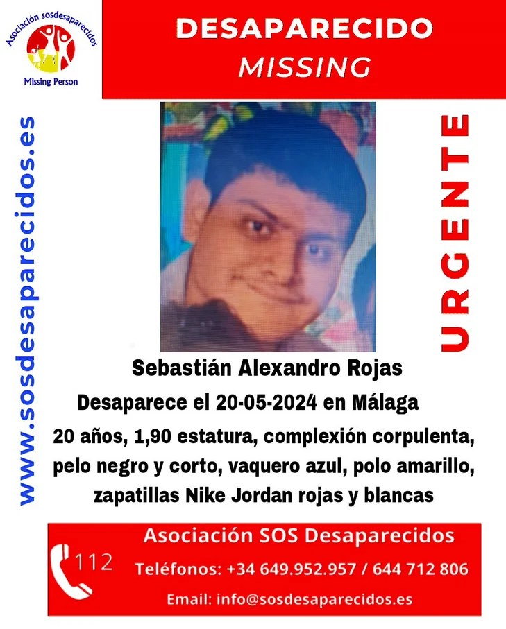 Buscan a un joven desaparecido en Málaga el pasado lunes 20 de mayo