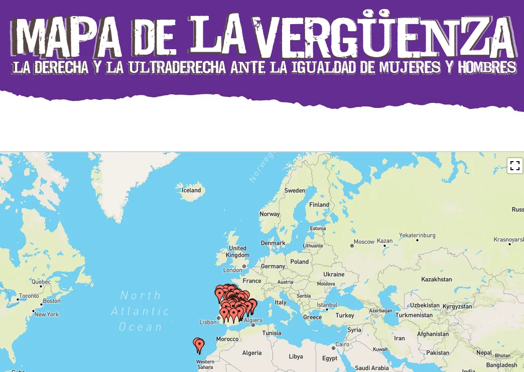 El PSOE lanza el Mapa de la Vergüenza que retrata 131 medidas de VOX y PP contra la igualdad
