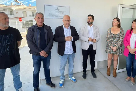 Jesús Pérez Atencia junto a David Vilches ,David Segura , Celestino Rivas y el equipo del CEI Caleta de Vélez, el sábado 21 de octubre de 2023