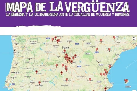 El PSOE lanza el Mapa de la Vergüenza que retrata 131 medidas de VOX y PP contra la igualdad