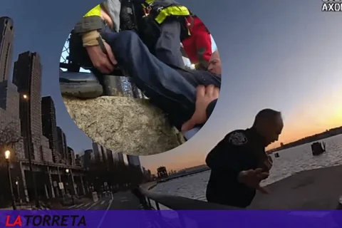 Así ha sido el rescate de una mujer que saltó al río Hudson en New York