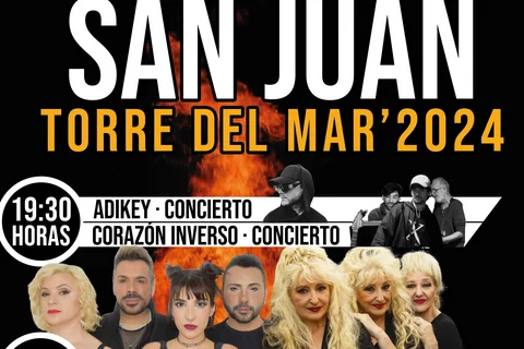 Camela cabeza de cartel la Noche de San Juan en Torre del Mar