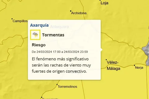 El tiempo en Vélez-Málaga este Domingo de Ramos se presenta con alerta por tormentas y fenómenos costeros