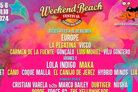 Weekend Beach Festival anuncia sus actuaciones por días el 4, 5 y 6 de julio 